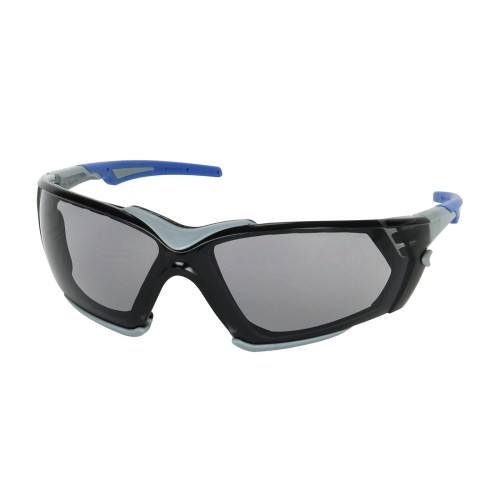 Rimless Safety Glasses with Gray Frame, Light Gray Lens, Foam Padding and Anti-Scratch/ FogLess® 3Sixty™ Coating