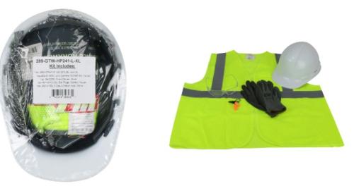 *VISITOR PPE KIT*-PIP-289-GTW-HP241-L/XL - Pre-Packed PPE Kit, HP241 Hat, Safety Eyewear, Earplugs, Gloves and Vest