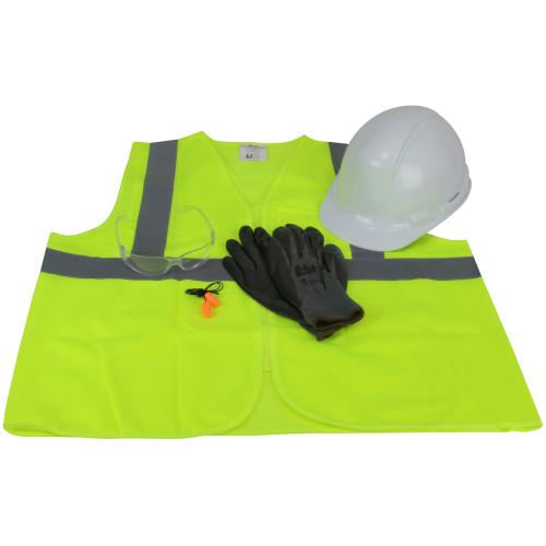 *VISITOR PPE KIT*-PIP-289-GTW-HP241: Pre-Packed PPE Kit, HP241 Hat, Safety Eyewear, Earplugs, Gloves and Vest