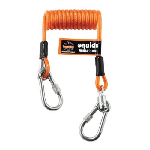 ERGODYNE-3130M: 19131 Coiled Cable Tool Lanyard - 5lbs Orange