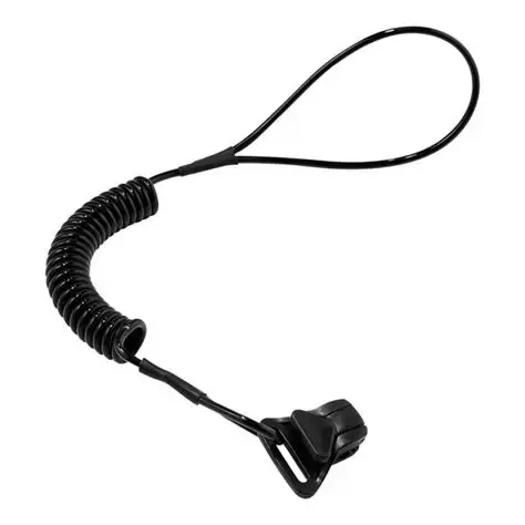 ERGODYNE-3158-BLACK: 19159 Coiled Hard Hat Lanyard with Clamp - 2lbs / 0.9kg, BLACK