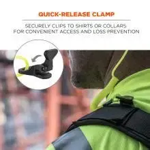 ERGODYNE-3158: 19159 Coiled Hard Hat Lanyard with Clamp - 2lbs / 0.9kg