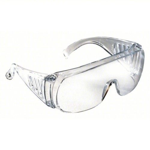 Chief OTG Safety Eyewear, Over The Glass, Molded Brow Guard, Side Shields, Clear Frame, Clear Lens