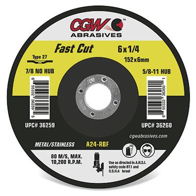 CGW 6 X 1/4 X 5/8-11 Grinding wheel Metal (10/BOX)