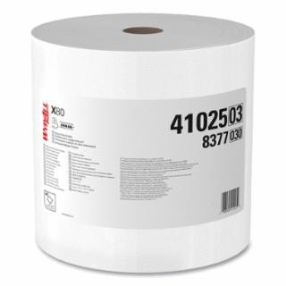 WypAll® X80 Cloth, Jumbo Roll, Cotton White, 475 per roll