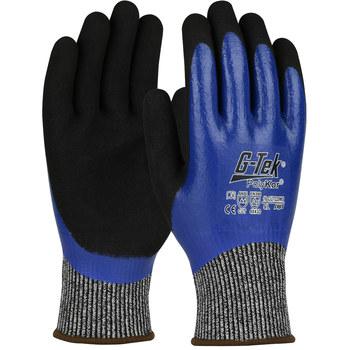 PIP G-Tek Seamless Knit PolyKor Blended Gloves - Double-Dipped Nitrile Coated Microsurface Grip- Cut 4 - XTRA-LARGE