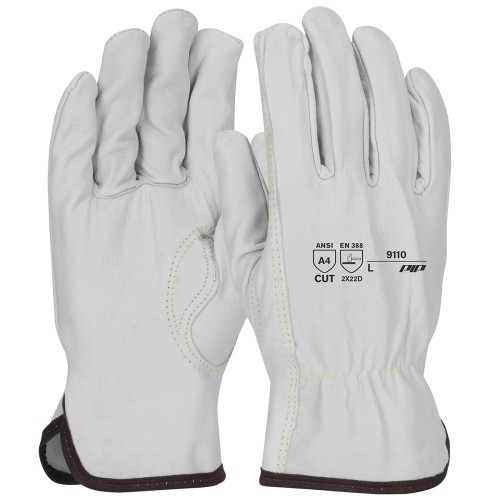 Economy Top Grain Sheepskin Leather Drivers Glove with Aramid Blended Lining - Keystone Thumb, XL