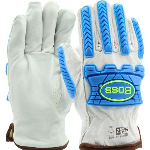 PIP-9120/3XL - Boss® Top Grain Sheepskin Leather Drivers Glove with Para-Aramid Blend Lining and Impact Protection
