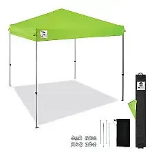 ERGODYNE-6010: 10 x 10 FOOTPRINT - 10ft x 10ft // 3m x 3m canopy provides 100 square feet of shaded area, POP UP TENT, LIME