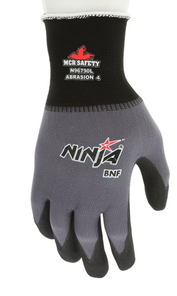 Ninja® BNF Work Gloves 15 Gauge Nylon / Spandex Shell NFT® Coated Palm and Fingertips, MEDIUM