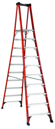 LOUISVILLE-FXP1810HD: LOUISVILLE LADDER 10-FOOT FIBERGLASS PINNACLE PRO PLATFORM PLATFORM LADDER, TYPE IAA, 375-POUND LOAD CAPACITY, FXP1810HD