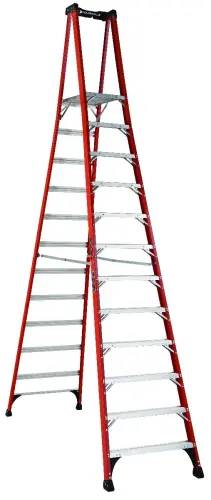 LOUISVILLE-FXP1812HD:  LOUISVILLE LADDER 12-FOOT FIBERGLASS PINNACLE PRO PLATFORM PLATFORM LADDER, TYPE IAA, 375-POUND LOAD CAPACITY, FXP1812HD