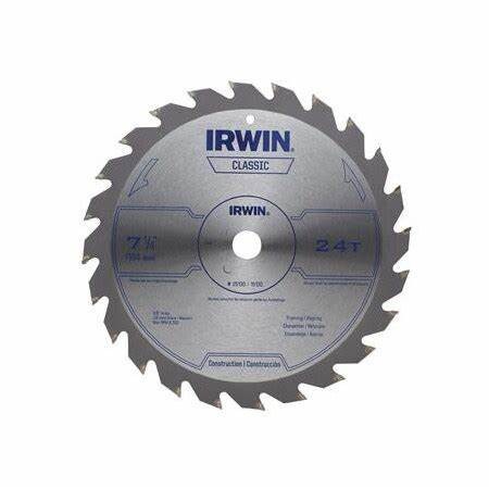 IRWIN Classic Series Steel Corded Circular Saw Blade, 7 1/4-Inch, 24T