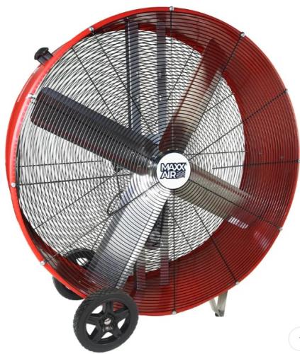 MAXXAIR-BF42BD - BF42BD: Portable Barrel Fan, 120 V, 2-Speed, 5800 to 10,000 cfm Air, Red