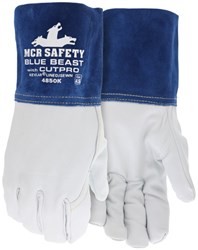 GLOVES FOR GLORY - WHITE/YELLOW/BLUE WRIST BAND, SMALL