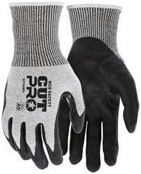 MCR Safety Cut Pro® 13 Gauge HyperMax® Shell Cut Resistant Work Gloves Bi-Polymer Coated Palm and Fingertips, SMALL