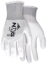 CUT PRO GLOVES - WHITE/GRAY WRIST BAND, MEDIUM