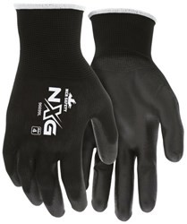 MCR Safety NXG® Work Gloves 13 Gauge Black Polyester Shell ESD Glove ANSI/ESD SP15.1 Compliant Black Polyurethane (PU) Palm and Fingertips, LARGE