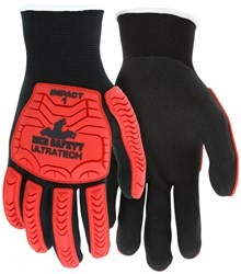 ULTRATECH IMPACT LEVEL 1 GLOVES - RED/BLACK, SMALL