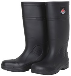 BLACK PVC BOOTS - STEEL TOE, SIZE 7
