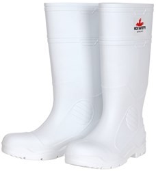 WHITE PVC BOOTS - STEEL TOE, SIZE 11