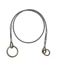 ANCHOR CABLE CROSS ARM, 6’ or 6’ X 1/4” vinyl coated I-beam cable cross-over strap with big ring and small ring for pass-through