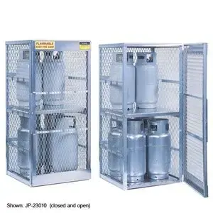 JUSTRITE-23010: 8 Vertical 20 to 30 Lb. LPG Cylinder Capacity, Gas Cylinder Cabinet Locker, Aluminum