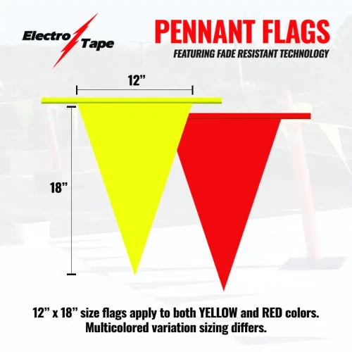 87692 Pennant Flag Red - 12"x18"x105ft