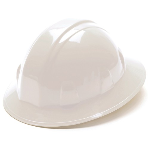 Pyramex HP24110 SL Series Full Brim Hard Hat - 4-Point Ratchet Suspension - White