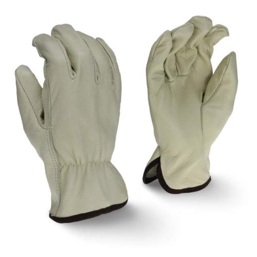 RADIANS-RWG4120L: Economy grain cowhide leather driver Straight thumb Shirred wrist (12/PACK)