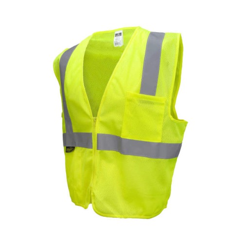 Economy Type R Class 2 Mesh Safety Vest with Zipper, MEDIUM