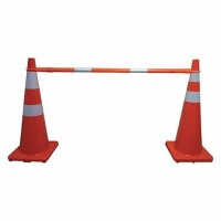 Orange/Silver Color, ABS Plastic, Retractable 5'-9' Orange w/(3) 4" Silver HI Wraps (5" dia. ring)