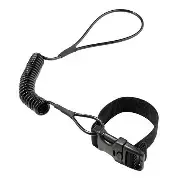 ERGODYNE-3157-BLACK: 19156 Coiled Hard Hat Lanyard with Buckle - 2lbs / 0.9kg , BLACK