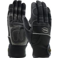 PIP-120-4400/M - WORKMANS GLOVE, MAX SAFETY GUNNER AV, GRY SYN.LEATHR,BLK PLM
