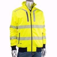 333M6979T-YEL/S-9764B: Bisley® ANSI Type R Class 3 Soft Shell Jacket, Yellow, Small (Logo ID 9764B - BL Harbert) (1/EACH)