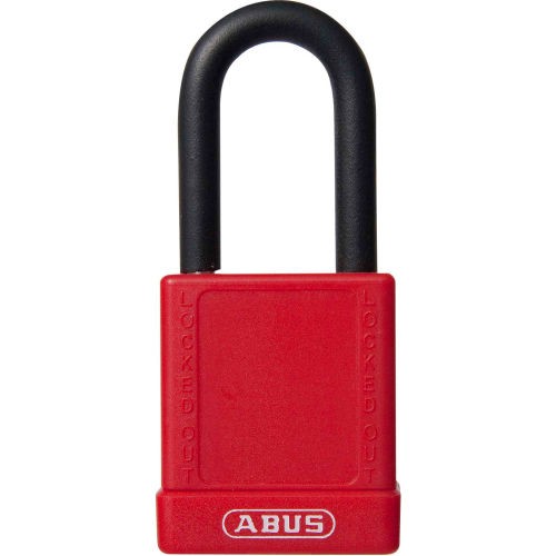 RED PLASTIC BODY ALUMINUM PADLOCK WITH HARDENED STEEL SHACKLE
