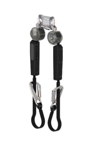 MSA V-TEC WEB PFL, 6', twin-leg, tie-back snaphook, twin link aluminum triple action carabiner (top)