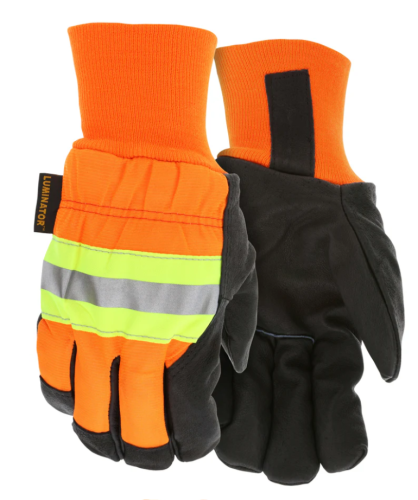 MCR Luminator Black Pigskin Glove, Medium