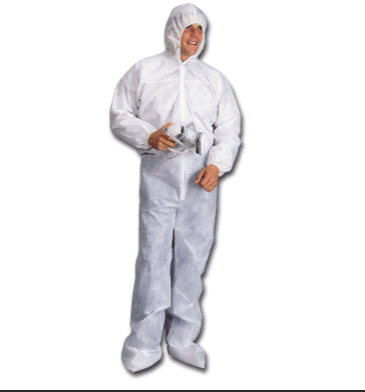 Polypropylene Spunbound Coverall w/Hood, Boot, & Elastic Wrist