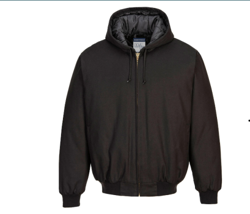 Portwest DC801 DuraDuck Quilt Lined Hooded Jacket, Black