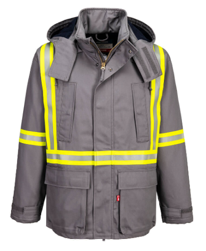 Portwest FR610 Bizflame Insulated FR Parka,Gray