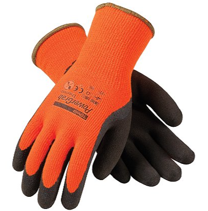 PIP PowerGrab Thermal Glove, Hi-Viz  Orange w/Brown Microfinsh