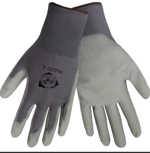 Global Glove Gray PU Palm Coat