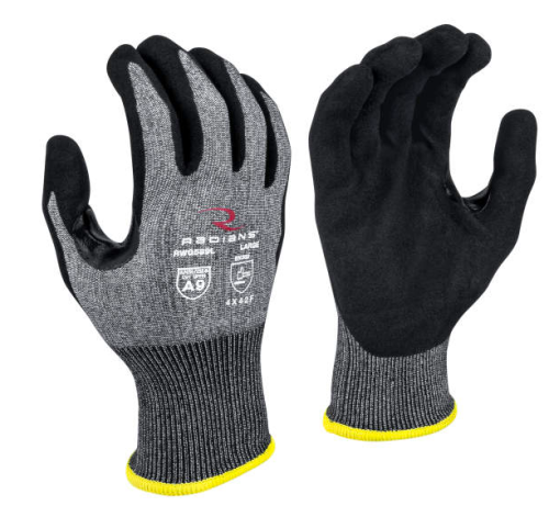 Radians RWG589 Cut Protection Level 9 Sandy Foam Nitrile Coated Glove