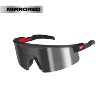Milwaukee Wrap Around Safety Glasses, Silver Mirror Lens