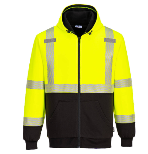 Portwest UB325 ANSI Class 3 Hi-Viz Zip-UP Hoodie, Thermal Fleece Lined