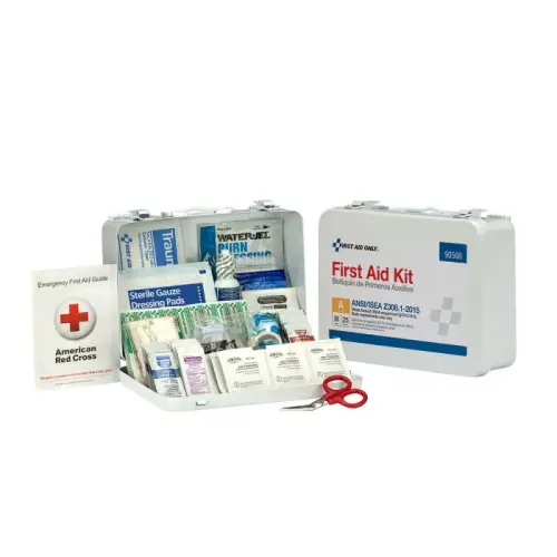25 Person ANSI A Bulk First Aid Kit, Metal, ANSI 2015 Compliant