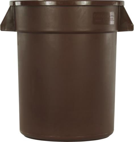 34103201 - Bronco™ Round Waste Bin Trash Container 32 Gallon - Brown