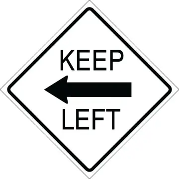 CR8-11 24"x24" Cardboard Keep Left With Arrow White