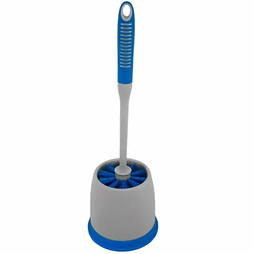 Impact® Toilet Bowl Brush & Caddy, Blue/Gray, 12/cs
